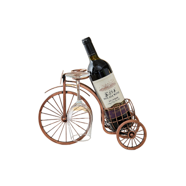 Retro Bicycle Wine and Glass Rack