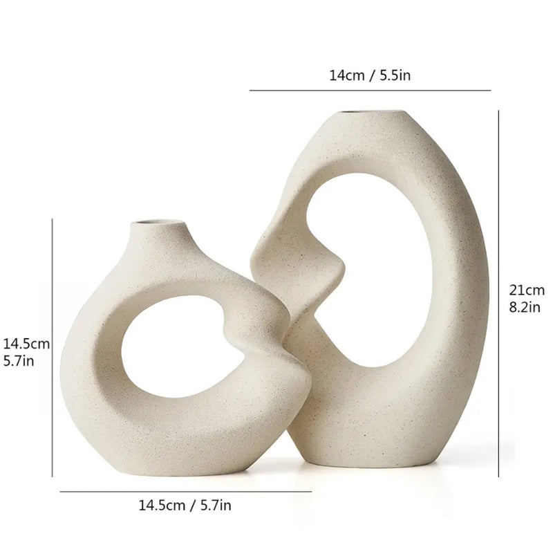 Vaso Decorativo Cerâmica Noruega - Kit 2 und 112495