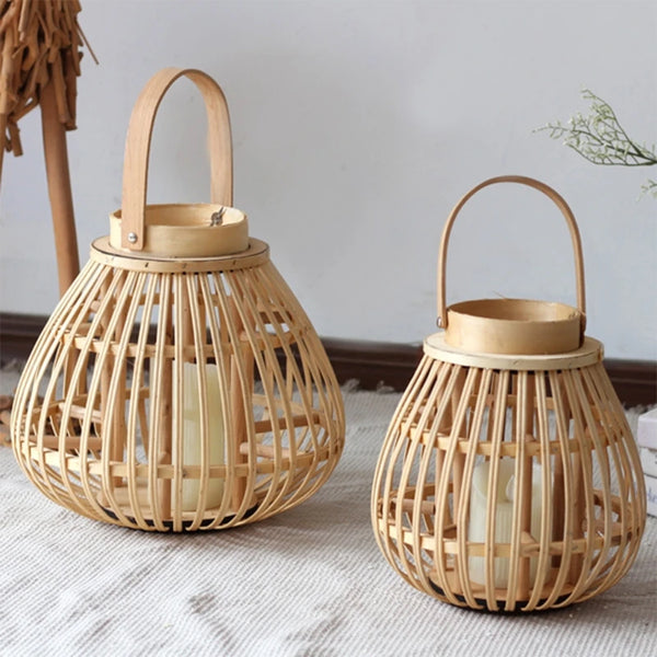 Castiçal Decorativo Bambu Natural Rafaela
