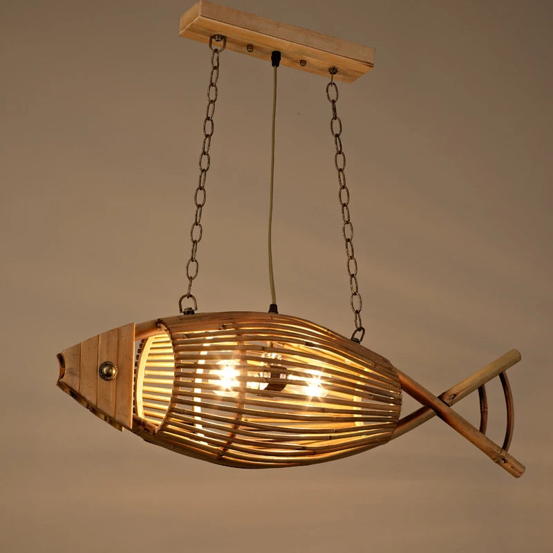 Bamboo Fish Ceiling Lamp
