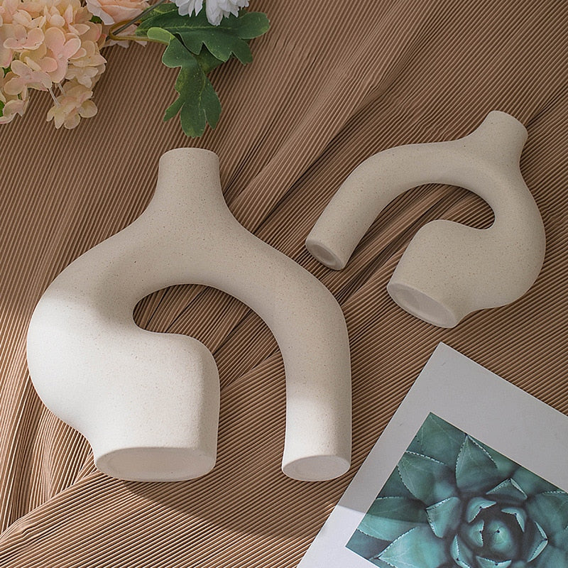 França Ceramic Decorative Vase - Kit 2 pcs