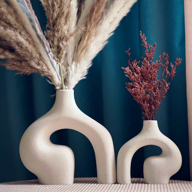França Ceramic Decorative Vase - Kit 2 pcs